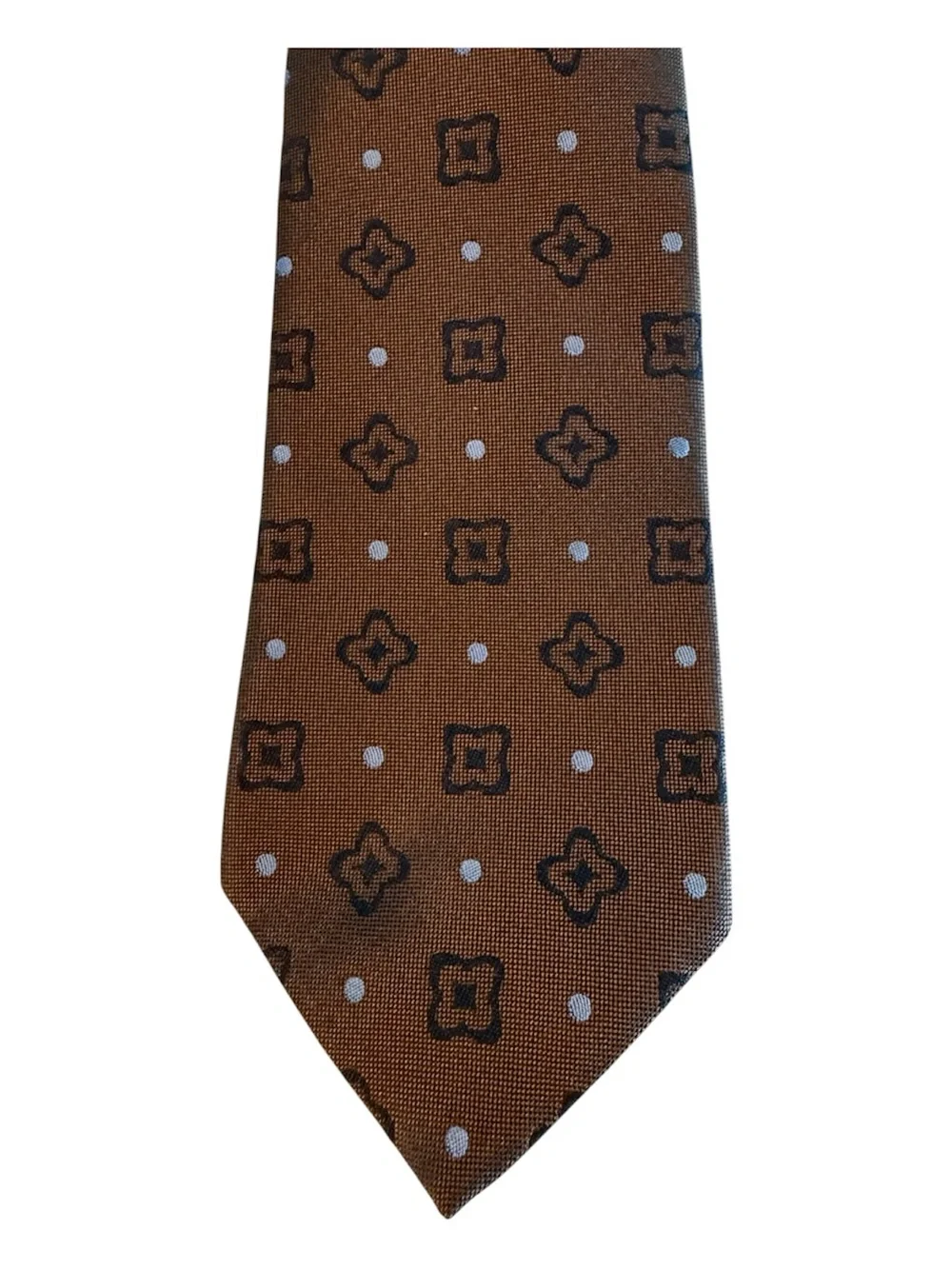 Brooks Brothers Classic Brown Patterned Men's Silk Tie